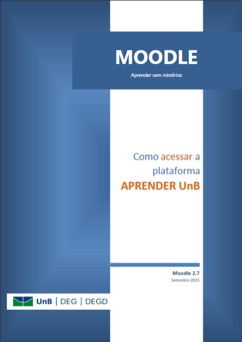 Capa do livro moodle: como acessar a plataforma aprender unb